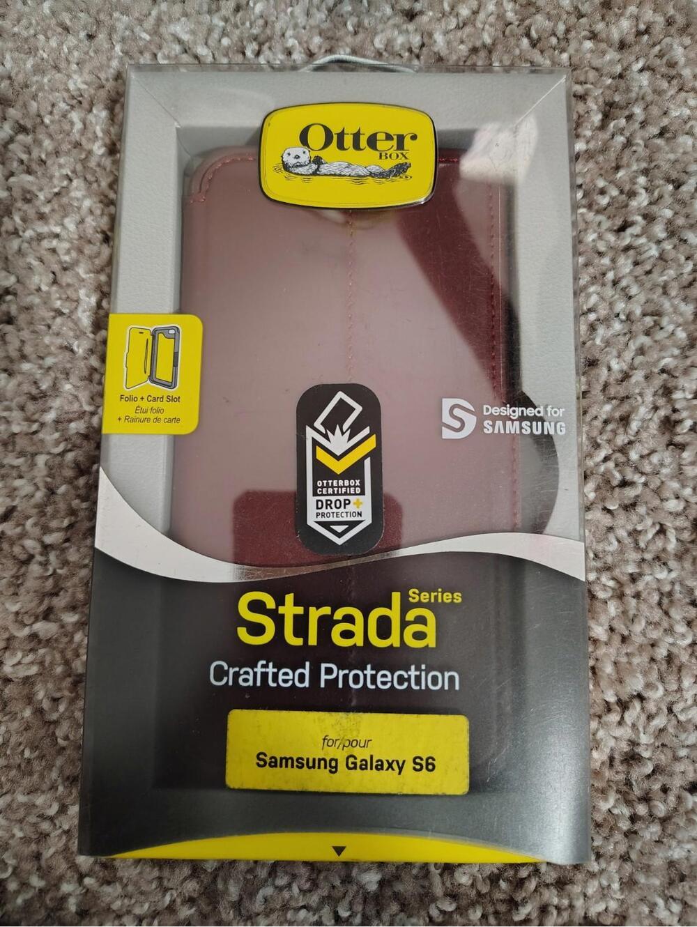 OtterBox Strada Folio Brown Leather Wallet Case Cover for Samsung Galaxy S6